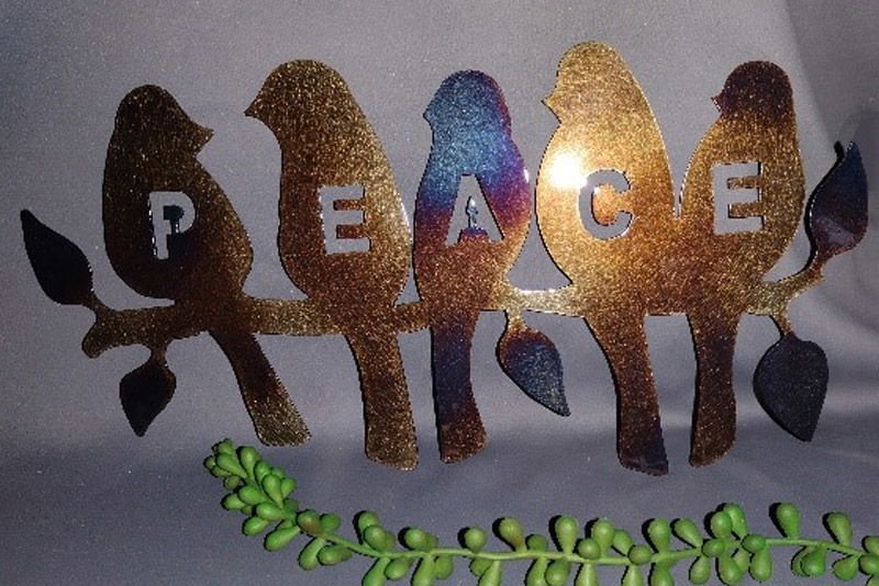 Metal Wood Decor & More Peace Birds Sculpture - Tranquil Art for Western Wisconsin Homes