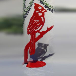 Metal Wood Decor & More Cardinal Stand - Bird Art for Western Wisconsin Homes