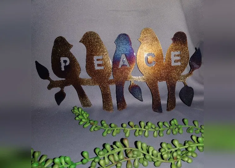 Metal Wood Decor & More Peace Birds Sculpture - Tranquil Art for Western Wisconsin