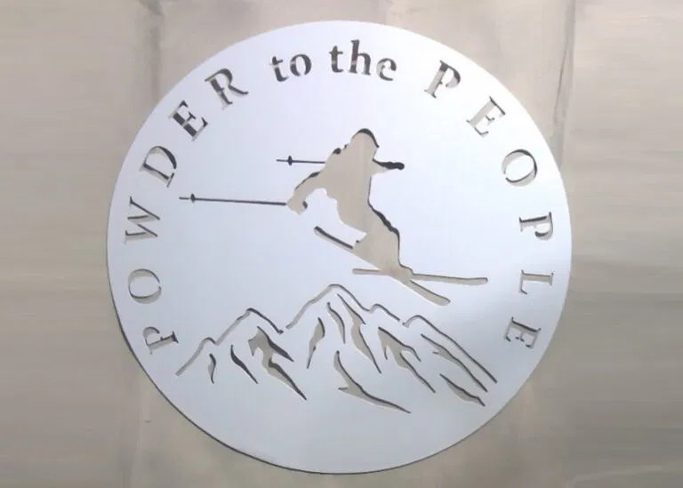 Metal Wood Decor & More Ski Powder to the People Sign - Embrace the Slopes in Western Wisconsin