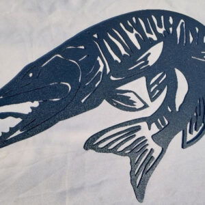 Metal Wood Decor & More Musky Fish Sculpture - Perfect for Anglers in Western Wisconsin