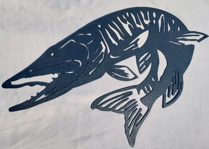 Metal Wood Decor & More Musky Fish Sculpture - Perfect for Anglers in Western Wisconsin